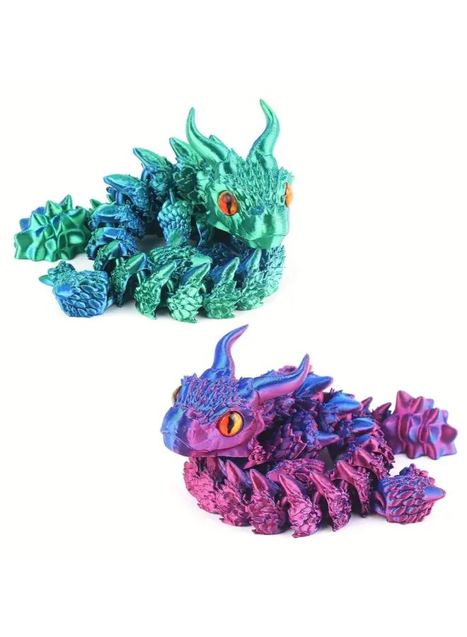 3D Printed Purple Eye Dragon Jointed Figurine Fidget Toy Home Desk Decor - Image 5