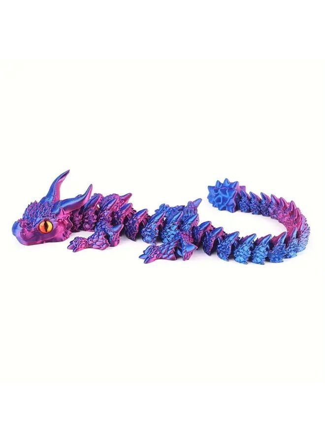 3D Printed Purple Eye Dragon Jointed Figurine Fidget Toy Home Desk Decor - Image 1