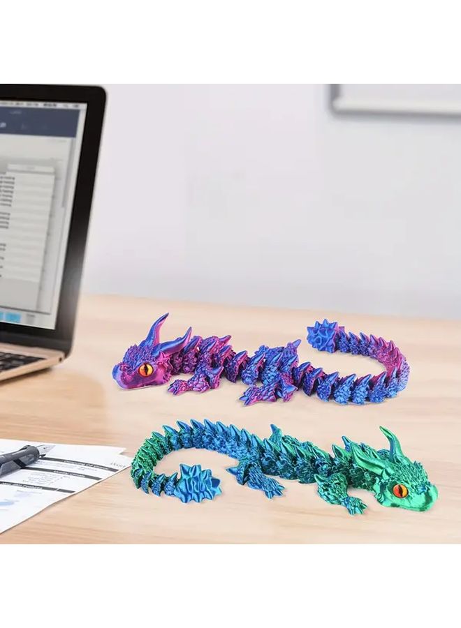 3D Printed Purple Eye Dragon Jointed Figurine Fidget Toy Home Desk Decor - Image 4