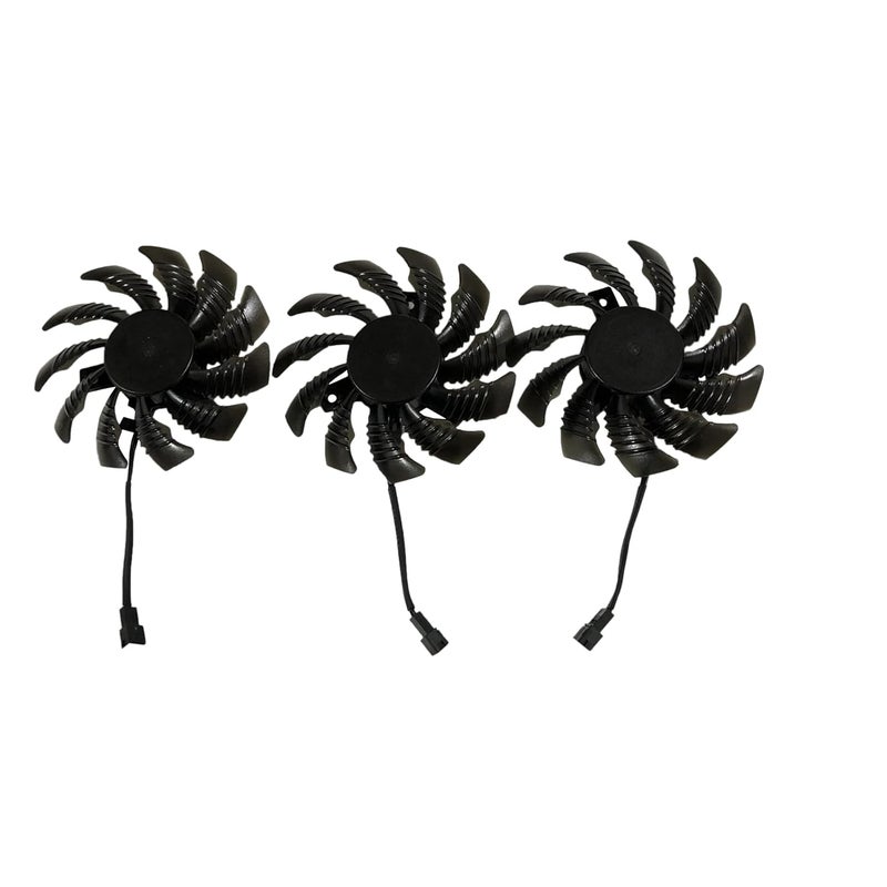 3Pcs/Set PLD08010S12H,T128010SM,3pin Plug VGA GPU Cooler Graphics Cards Fan for Gigabyte GTX 970 GTX970 Windforce G1 Laptop Parts(3Pin T128010SM) - Image 2