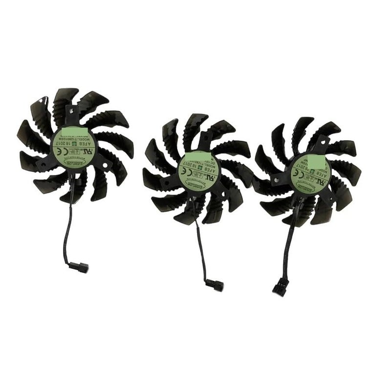3Pcs/Set PLD08010S12H,T128010SM,3pin Plug VGA GPU Cooler Graphics Cards Fan for Gigabyte GTX 970 GTX970 Windforce G1 Laptop Parts(3Pin T128010SM) - Image 1