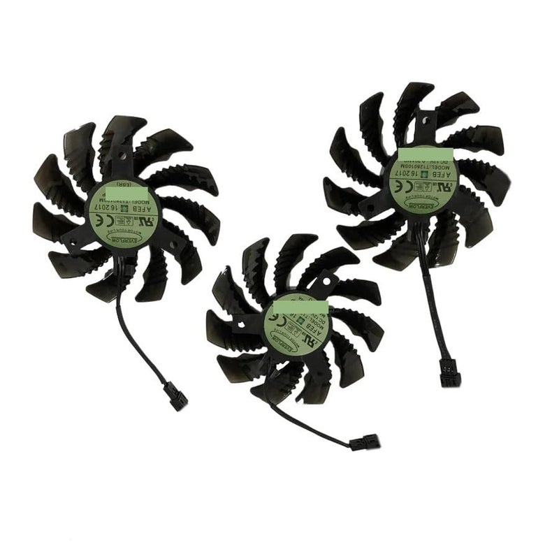 3Pcs/Set PLD08010S12H,T128010SM,3pin Plug VGA GPU Cooler Graphics Cards Fan for Gigabyte GTX 970 GTX970 Windforce G1 Laptop Parts(3Pin T128010SM) - Image 5
