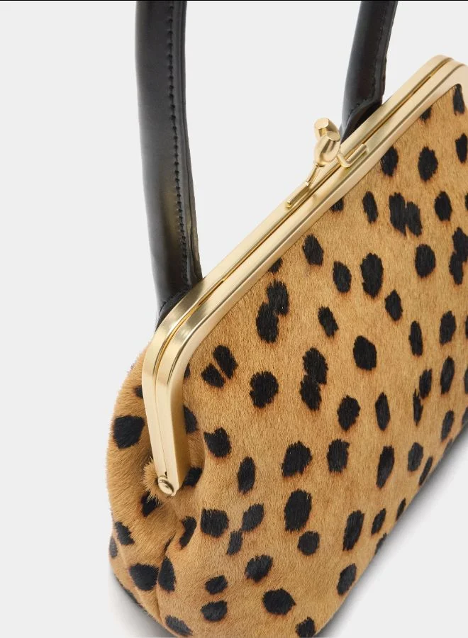 بارفوا حقيبة حفلات من الجلد المطبوع على