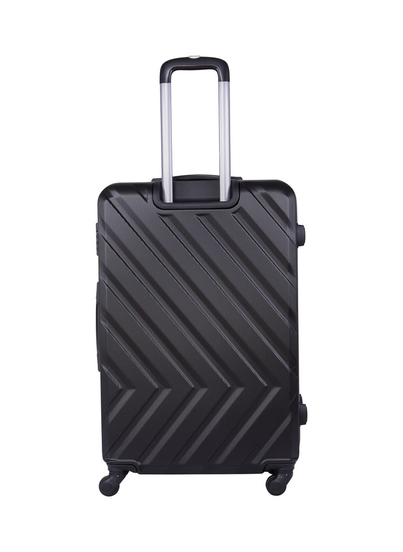 PARAJOHN Chevron 28-Inch (Large) ABS Hard Case Checked-In Luggage Trolley Bag with 4 Spinner Wheels and Lock - Black  - Image 4