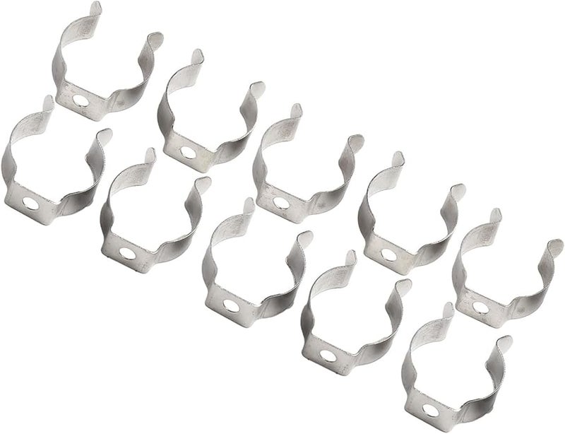 مشابك أدوات فولاذية متينة 25 ملم فضي عبوة من 10 قطع لتخزين مكنسة المرآب وأنابيب ومشط - Image 3