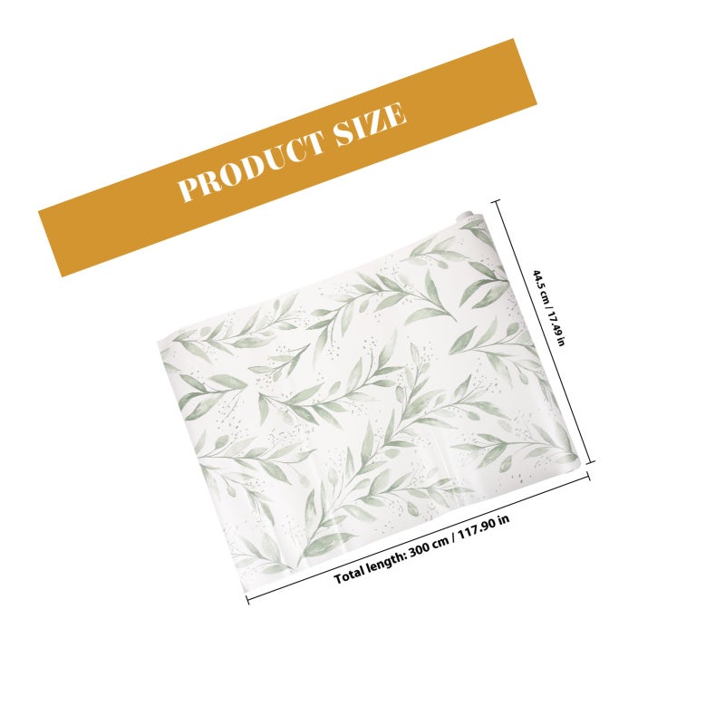 1 Roll Wall Paper Dormitory Wallpaper Leaf Pattern Decorative Wall Sticker Decal - Image 2