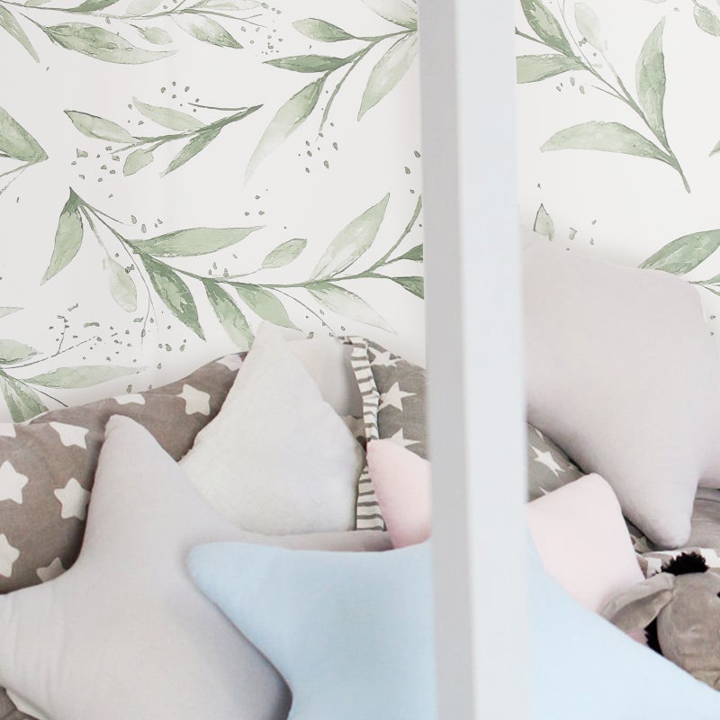 1 Roll Wall Paper Dormitory Wallpaper Leaf Pattern Decorative Wall Sticker Decal - Image 5
