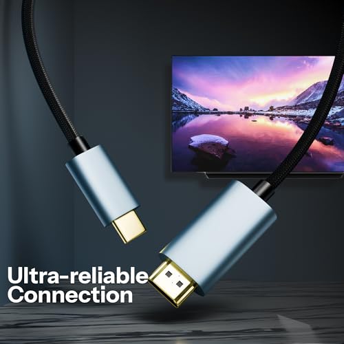 Basesailor USB Type C to HDMI 2.0 Cable 1.5M, High Speed 18Gbps 4K@60Hz UHD Adapter Cord, Male to Male, Compatible with TV, Monitor, Laptop, MacBook, iPad Pro, Type-C Smartphones, Projector & More - Image 4