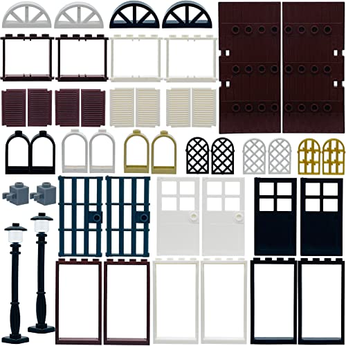 Miutrue Building Bricks Kit Glasses Windows and Doors Set Accessories Compatible for Generic Classic Bricks for Kids Boys Grils Building Kits fits with Major Brands - Image 1