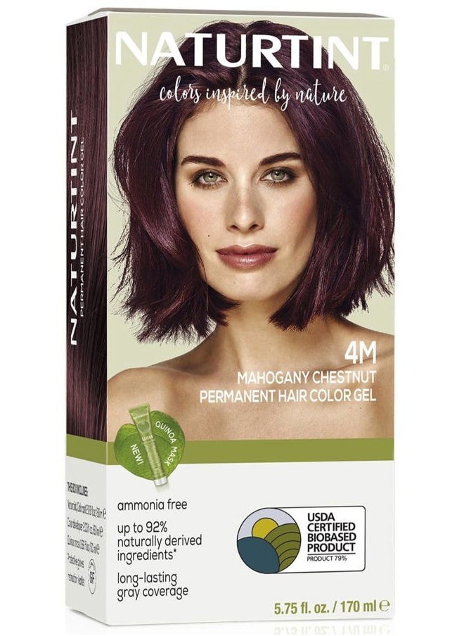 NATURTINT 4M Mahogany Chestnut Permanent Hair Color (Pack of 1), Ammonia Free, Vegan, Cruelty Free, up to 100% Gray Coverage, Long Lasting Results (Packaging may vary)  - Image 1