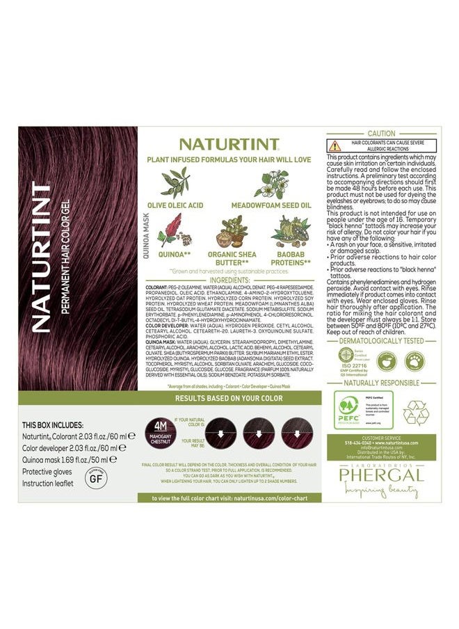 NATURTINT 4M Mahogany Chestnut Permanent Hair Color (Pack of 1), Ammonia Free, Vegan, Cruelty Free, up to 100% Gray Coverage, Long Lasting Results (Packaging may vary)  - Image 4