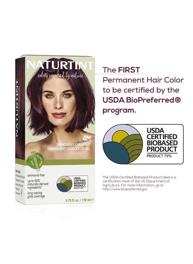 NATURTINT - 4M Mahogany Chestnut Permanent Hair Color (Pack of 1), Ammonia Free, Vegan, Cruelty Free, up to 100% Gray Coverage, Long Lasting Results (Packaging may vary) - Image 1