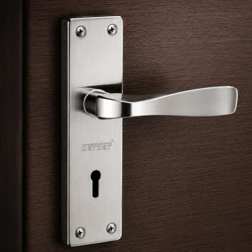 SARDAR Black & Silver 7 Inch Iron Mortise Door Handle Lock Set for Main Door & Bedroom | Heavy Duty Complete Fitting Set | IM-04BS - Image 5