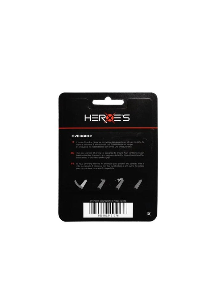 Heroes TENNIS RACKET Overgrip 3 pcs High Level White  - Image 2