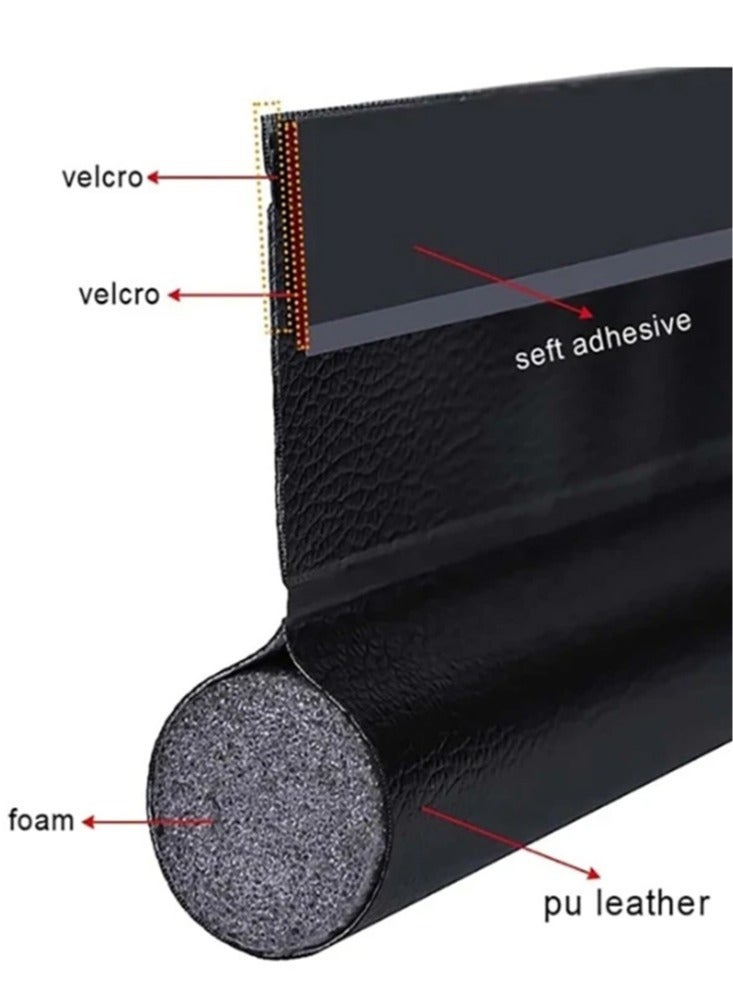 Door Bottom Stopper Stop Insects 8 x 96 x 3 cm Black 1 piece - Image 4
