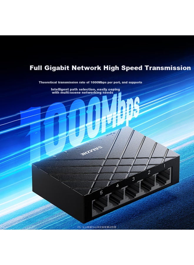 Samzhe 5-port Gigabit Switch, Ethernet Splitter, Enterprise Home Dormitory Switch, 4-port Surveillance Network Expander Hub, Hub Splitter Sz-hjq05 - Image 1