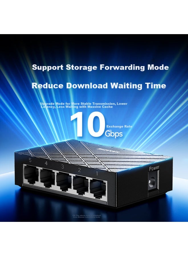 Samzhe 5-port Gigabit Switch, Ethernet Splitter, Enterprise Home Dormitory Switch, 4-port Surveillance Network Expander Hub, Hub Splitter Sz-hjq05 - Image 2