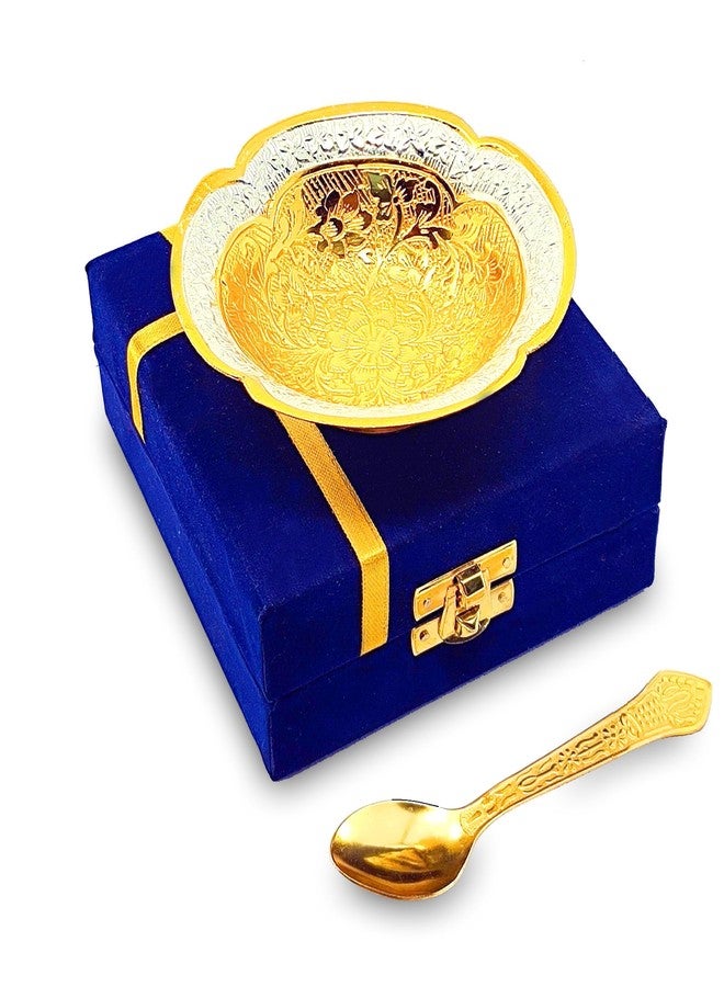 NOBILITY Silver Plated Light Weight Bowl Spoon Set with Blue Box Diwali Christmas Eid Wedding Return Home Decoration Friends Family Corporate Gift Items Dessert Dry Fruits Serving Gifts - Image 4