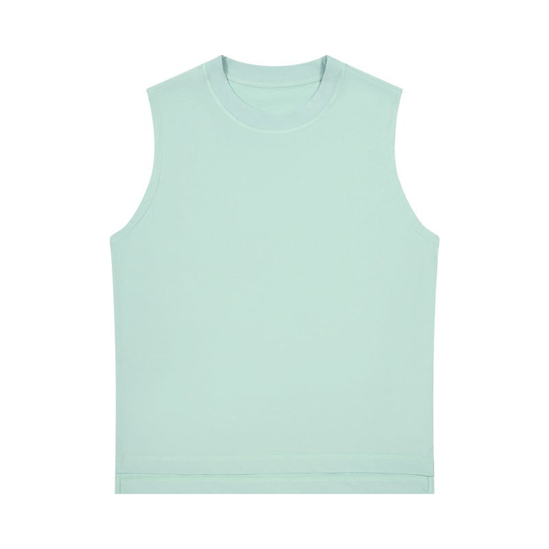 Summer Ice Cotton Mens Traceless Vest Loose White Waistcoat Sleeveless T-shirt Mens Sports and Fitness Breathable T-shirt Lotus Purple  - Image 2