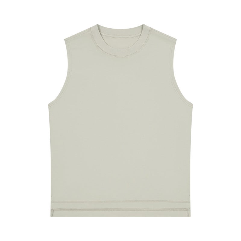 Summer Ice Cotton Mens Traceless Vest Loose White Waistcoat Sleeveless T-shirt Mens Sports and Fitness Breathable T-shirt Lotus Purple  - Image 4