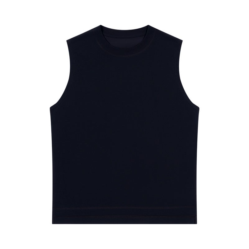 Summer Ice Cotton Mens Traceless Vest Loose White Waistcoat Sleeveless T-shirt Mens Sports and Fitness Breathable T-shirt Lotus Purple  - Image 5