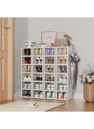 Krishn Kunj 3 Tier Shoe Rack DIY Portable Shoe Organizer MultiPurpose Shelf Storage Cabinet for Heels Boots Portable and Folding Sneaker Box Collapsible Shoe Organizer with Door Pack of 3 - pzsku/Z8D5BFC7F85247D12404BZ/45/1746637957/589fe571-7e14-4a94-adba-dbf2dbbbde74