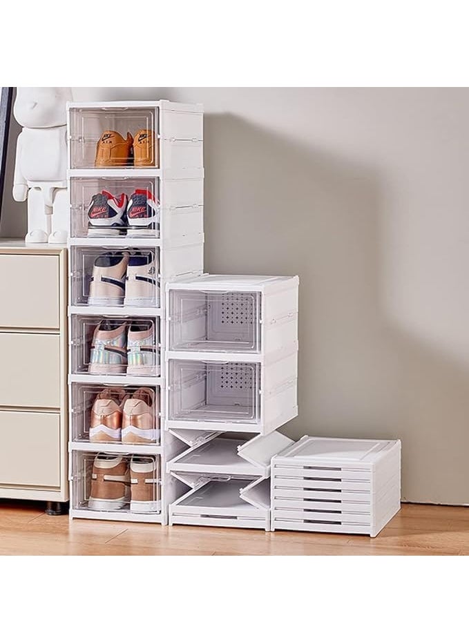 Krishn Kunj Krishn Kunj 3 Tier Shoe Rack DIY Portable Shoe Organizer MultiPurpose Shelf Storage Cabinet for Heels Boots Portable and Folding Sneaker Box Collapsible Shoe Organizer with Door Pack of 3  - Image 4
