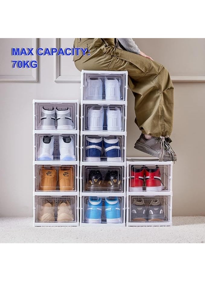 Krishn Kunj Krishn Kunj 3 Tier Shoe Rack DIY Portable Shoe Organizer MultiPurpose Shelf Storage Cabinet for Heels Boots Portable and Folding Sneaker Box Collapsible Shoe Organizer with Door Pack of 3  - Image 5