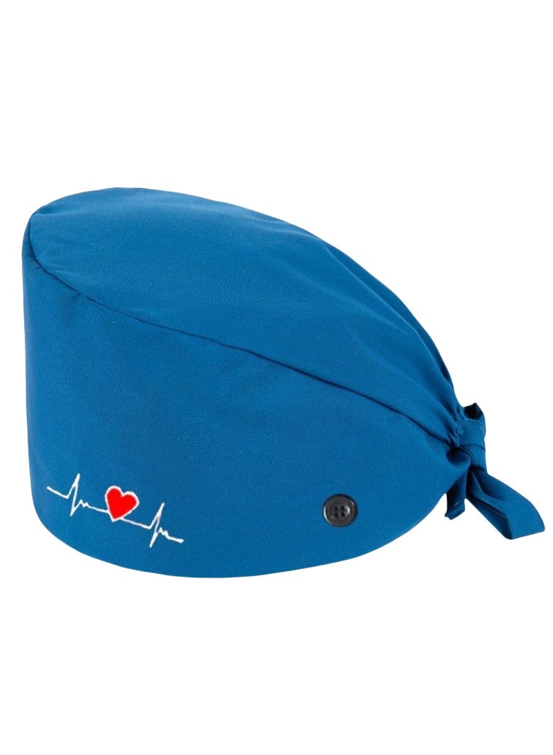 TLAXCA 2 Pack Surgical Caps Unisex Dental Stomatologist Operating Room Nurse Caps Adjustable Elastic Nursing Caps with ons and Sweatband Fluffy Cotton Hats  - Image 2