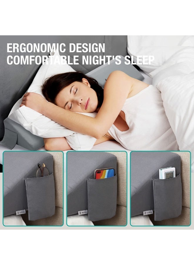 NIBEMINENT وسادة سرير ملكية لسد الفجوة بين السرير واللوح الخلفي / سد الفجوة بين السرير / وسادة مرتبة لسد الفجوة من 0-6 بوصة بين اللوح الخلفي والمرتبة - Image 5