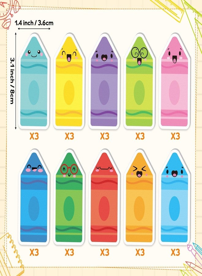 ANGOLIO Funny Crayon Sticky Notes - Back to School 600P Colorful Crayon Shape Self Sticky Notepads Memo Pads Stationery Set, First Day of School Exchange Gifts for Students Kids Birthday Party Favors - Image 2