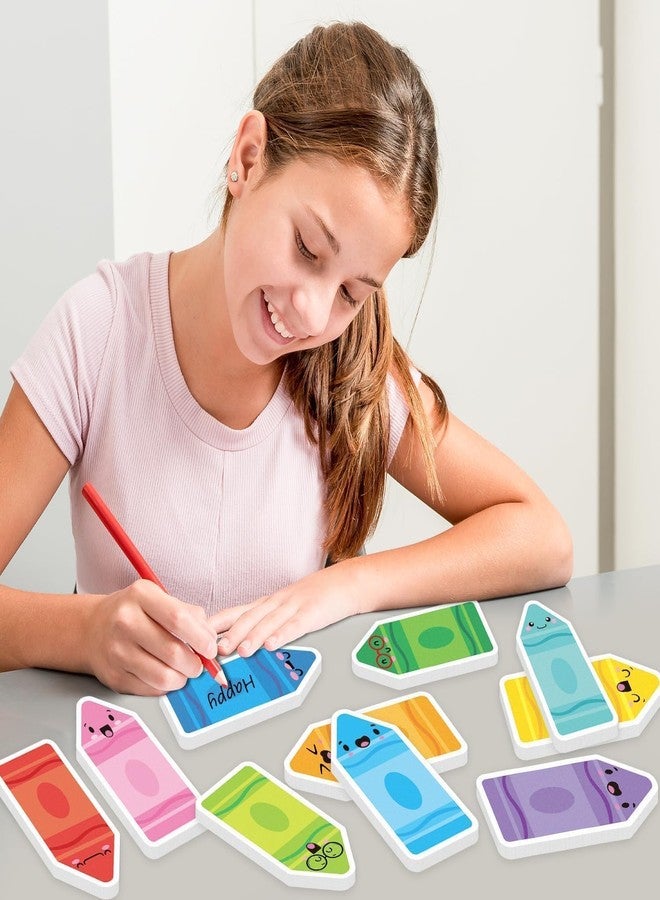 ANGOLIO Funny Crayon Sticky Notes - Back to School 600P Colorful Crayon Shape Self Sticky Notepads Memo Pads Stationery Set, First Day of School Exchange Gifts for Students Kids Birthday Party Favors - Image 4
