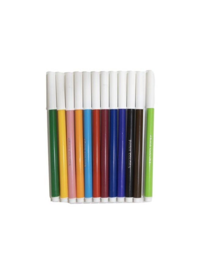PRIMA Set of 12 Color fiber pens from Prima - Thin 12 piece - Image 4