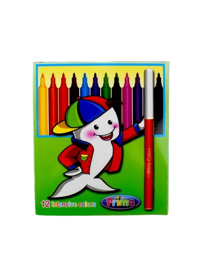 PRIMA Set of 12 Color fiber pens from Prima - Thin 12 piece - Image 5