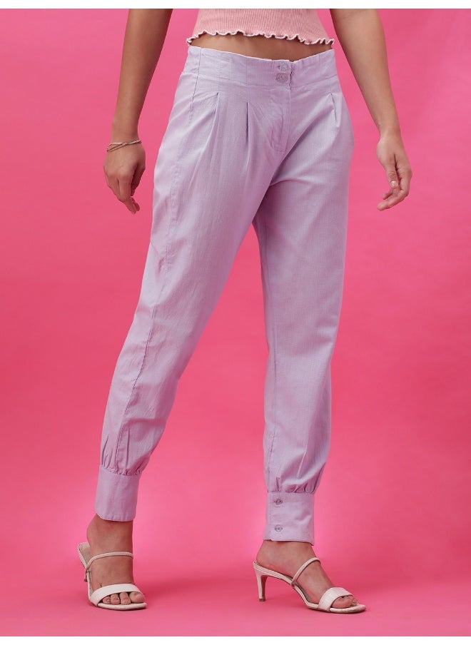 Freehand - Women Tapered Solid High-Rise Pleated Pants - Image 1