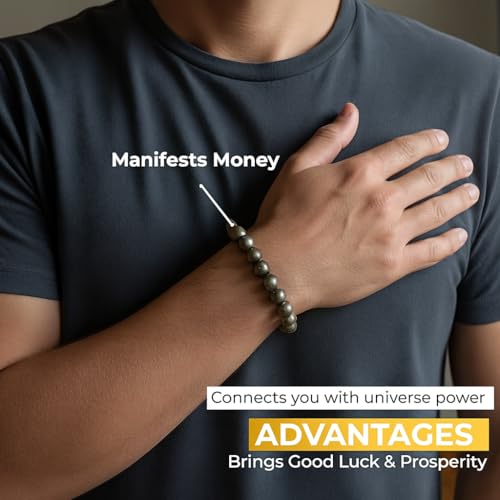 ZudarVibe Pyrite Bracelet Original Certified Natural Stone for Wealth & Positive Energy | Stylish Pirate Bracelet for Men & Women | Premium Golden Pyrite for Gifting & Prosperity - Image 5