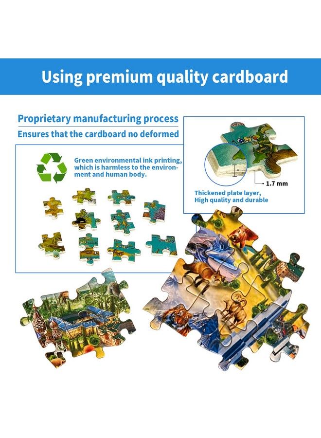 CHengQiSM 1000 قطعة خريطة معالم العالم لغز ورقي للبالغين لوازم مدرسية خريطة العالم لغز 1000 قطعة للبالغين - Image 5