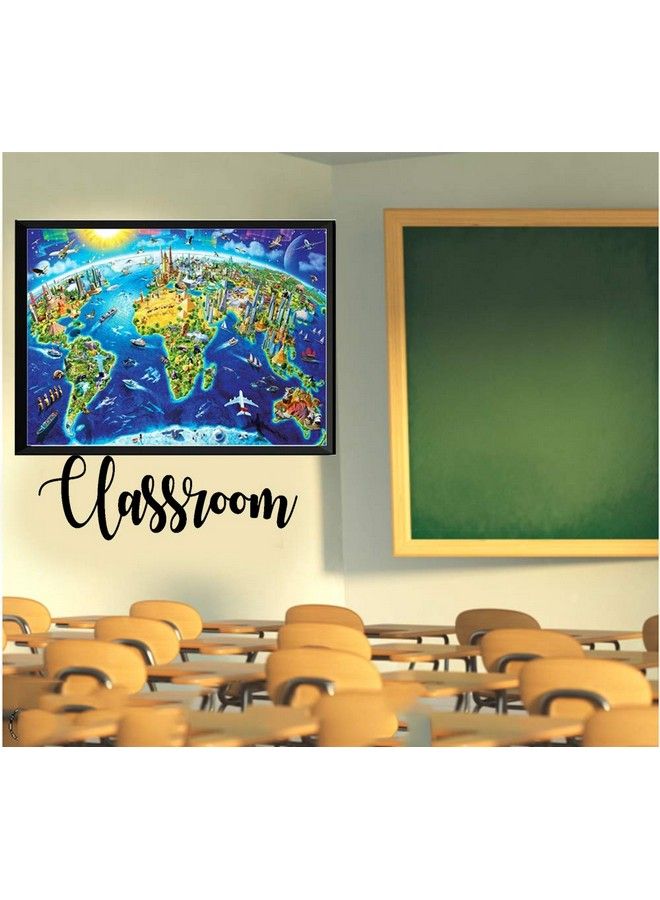 CHengQiSM 1000 قطعة خريطة معالم العالم لغز ورقي للبالغين لوازم مدرسية خريطة العالم لغز 1000 قطعة للبالغين - Image 3