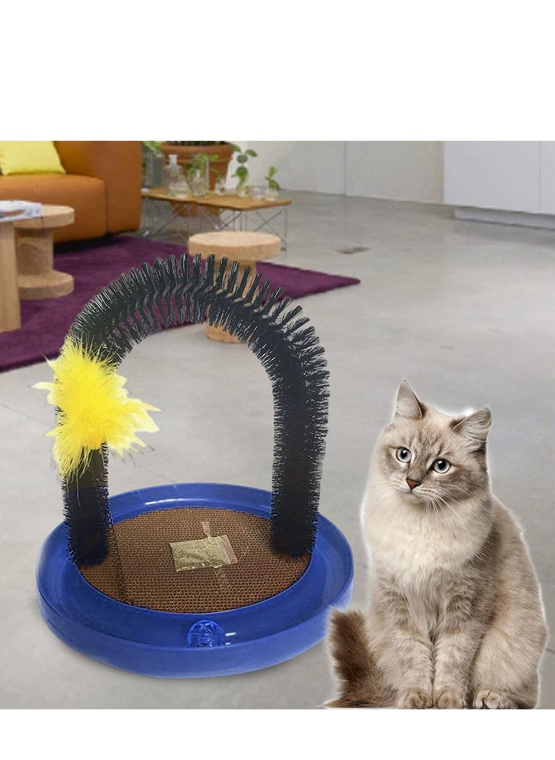 Generic Altheqa Cat Arch Self Groomer Cats Massager Kitten Toy Cat Self Grooming Brush Blue  - Image 3