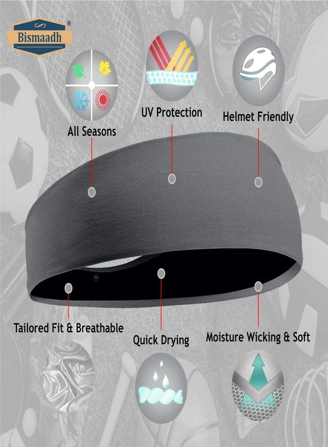 BISMAADH Double Sided Reversible Unisex Headband - Dark Grey - Image 4
