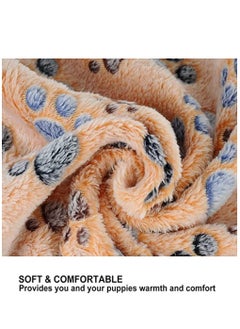 Y&D 3 Pack Puppy Blankets Super Soft Warm Sleep Mat Paw Print Blanket Fluffy Premium Fleece Pet Flannel Throw Dog Washable for Dogs Cat  - Image 2