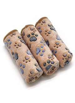 Y&D 3 Pack Puppy Blankets Super Soft Warm Sleep Mat Paw Print Blanket Fluffy Premium Fleece Pet Flannel Throw Dog Washable for Dogs Cat  - Image 3