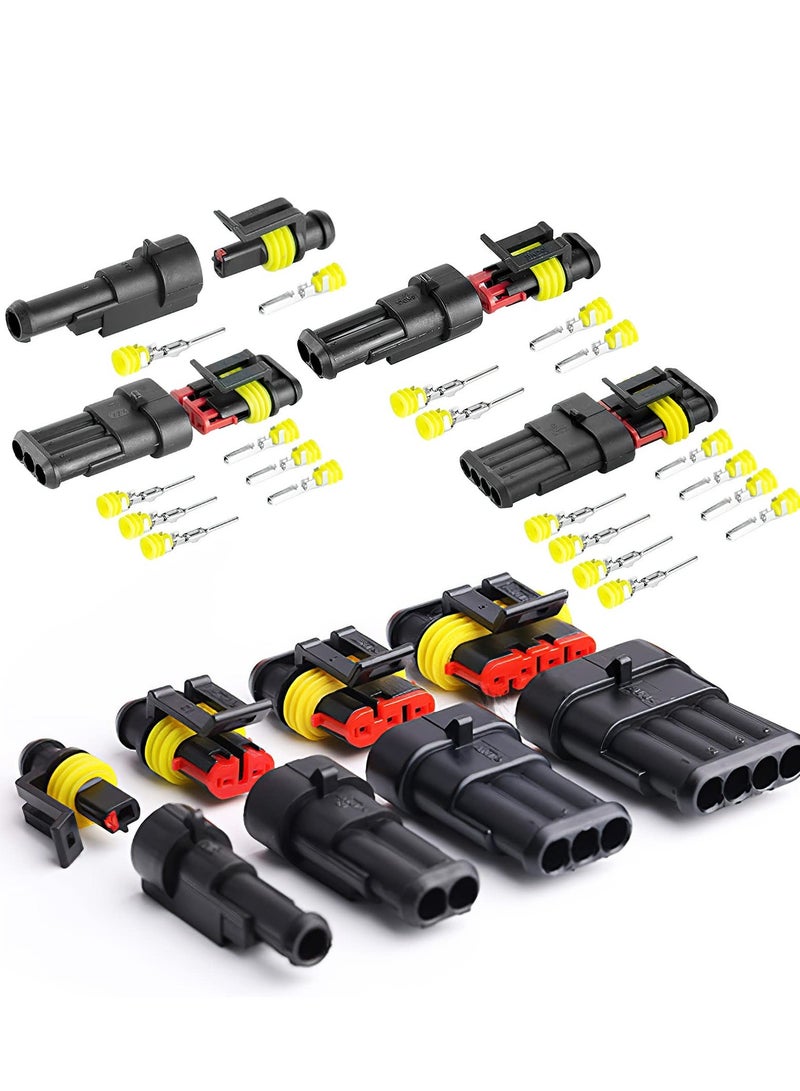 352 Pcs Waterproof Electrical Connectors Kit for Automotive and Motorcycle, Includes 1-4 Pin Truck Harness Plugs and Car Spark Plug Connectors for Cars and Trucks. - Image 3