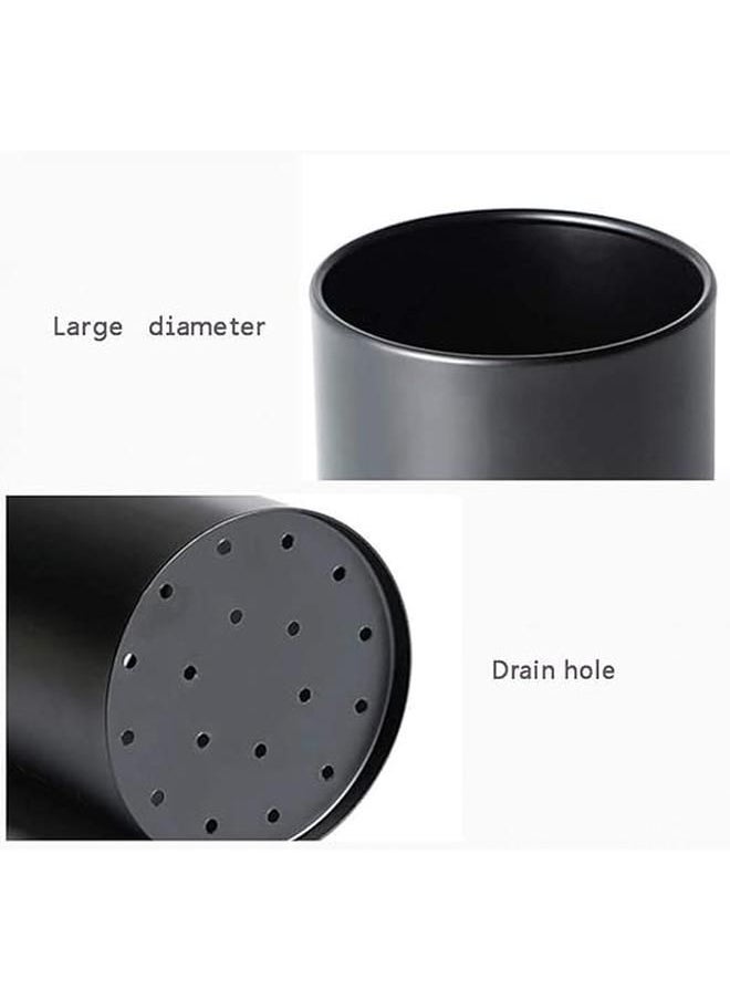 Stainless Steel Kitchen Utensil Storage Utensil Box 13 * 10cm Metal Utensil Holder Cutlery Holder, Black||B