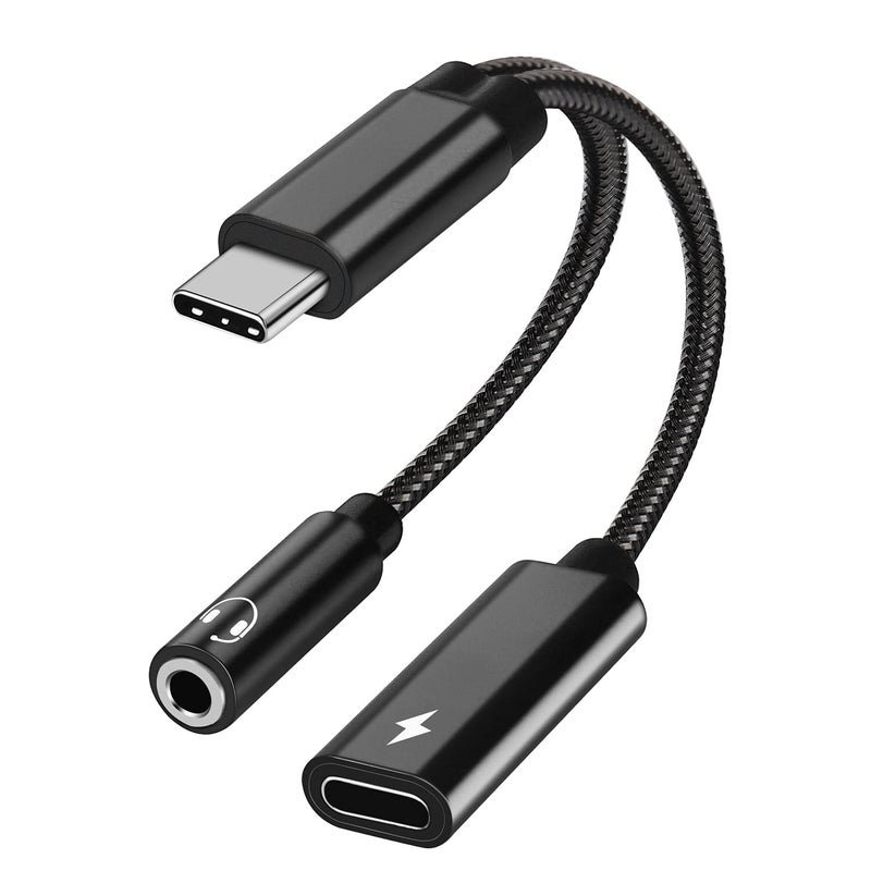 Vcddom 2 in 1 USB C to 3.5mm Headphone and Charger Adapter, USB C to AUX Mic Jack with PD 60W Fast Charging for Stereo, Earphones, Compatible with iPhone 17/16, Samsung Galaxy S25/S24, Google Pixel 9/8 - Image 1