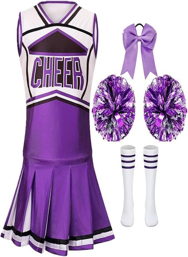 TOONRAIN Complete purple 5-Piece Cheerleading Kit for Kids - Soft, Breathable, and Comfortable - Image 1