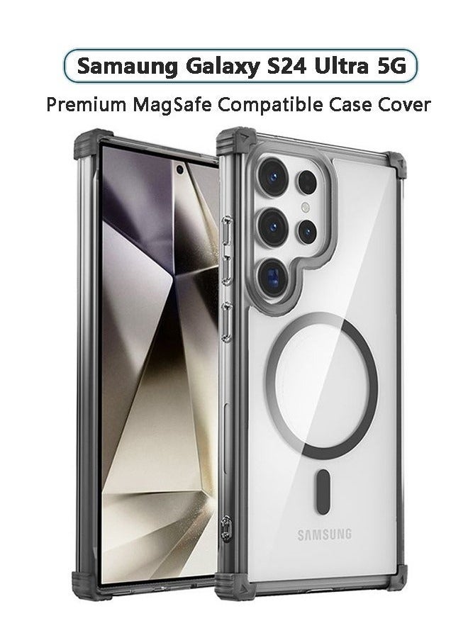 Samsung Galaxy S24 Ultra Magsafe Case Cover With Stronger Magnets Transparent Hard Case, Four Corners Shockproof  Grade Drop Protection Anti-Yellow&Anti-Scratch, Magnetic Phone Case for Samsung Galaxy S24 Ultra 5G, Clear  - Image 1