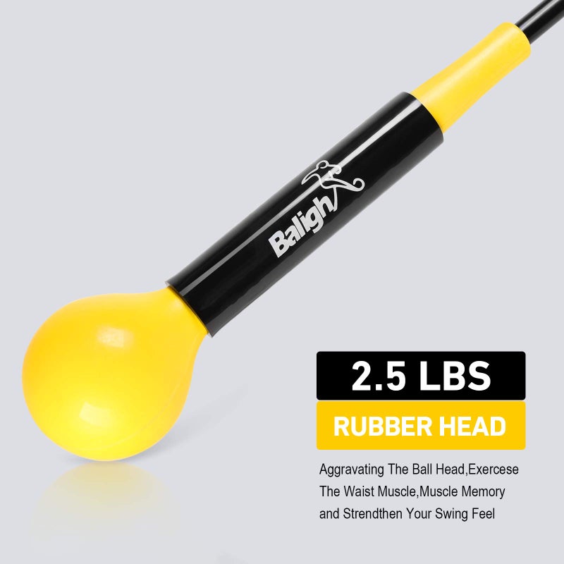 Balight Golf Swing Trainer Aid and Correction for Strength Grip Tempo & Flexibility Training Suit for Indoor Practice Chipping Hitting Golf Accessories (48 Inches, Yellow) - Image 4