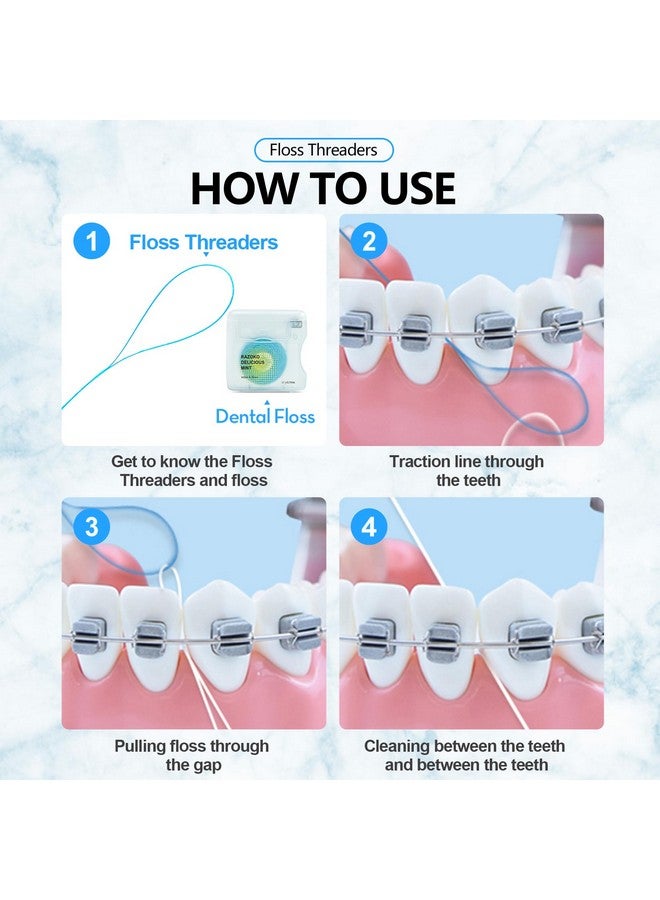 RAZOKO Floss Threaders Dental Floss Threaders For Braces Bridges And Implants 210Pcs (Pack Of 3) - Image 5
