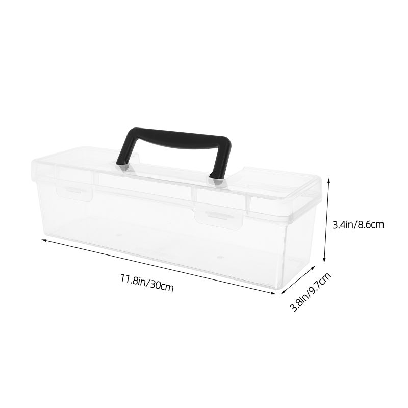 Small Parts Organizer Case with Transparent Lid Portable Tool Box for Mini Tool Box for Crafts and Stationery Storage Washi Tape Organizer 30.00X9.70X8.60cm - Image 2
